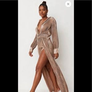 Carli x missguided twisted champagne dress